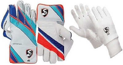 

SG Combo of two, one pair of 'Supakeep' Wicket Keeping Gloves and one pair of 'Club' Inner Gloves (Men's) (Color On Availability)- Cricket Kit