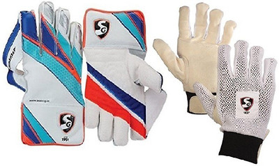 

SG Combo of two, one pair of 'Supakeep' Wicket Keeping Gloves and one pair of 'Test' Inner Gloves (Men's) (Color On Availability)- Cricket Kit