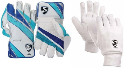

SG Combo of two, one pair of 'Hillite' Wicket Keeping Gloves and one pair of 'League' Inner Gloves (Men's) (Color On Availability)- Cricket Kit