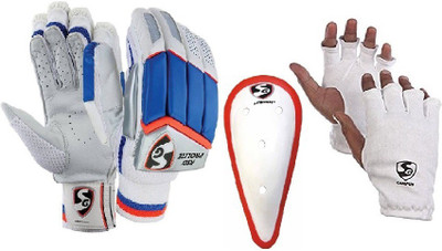 

SG Combo of three One Pair of 'RSD Prolite' (Lightweight) Batting Gloves, One 'Litevate' Abdominal Guard And One Pair of 'Campus' Inner Gloves (Men's)- Cricket Kit