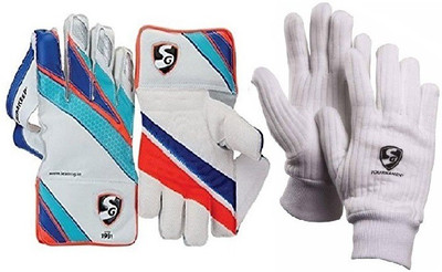 

SG Combo of two, one pair of 'Supakeep' Wicket Keeping Gloves and one pair of 'Tournament' Inner Gloves (Men's) (Color On Availability)- Cricket Kit