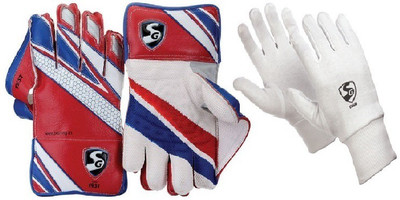 

SG Combo of two, one pair of 'Test' Wicket Keeping Gloves and one pair of 'Club' Inner Gloves (Men's) (Color On Availability)- Cricket Kit