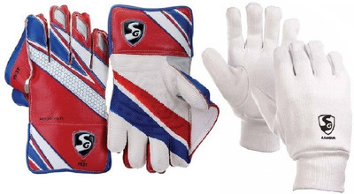 

SG Combo of two, one pair of 'Test' Wicket Keeping Gloves and one pair of 'League' Inner Gloves (Men's) (Color On Availability)- Cricket Kit