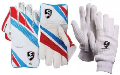 

SG Combo of two, one pair of 'Tournament' Wicket Keeping Gloves and one pair of 'Tournament' Inner Gloves (Men's) (Color On Availability)- Cricket Kit