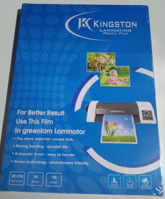 

Lukia Kingstone Laminating Pouch Film(A4 size) pack of 100pcs: Clear Film 125 Micron A4 Laminating Sheet(125 mil Pack of 100)