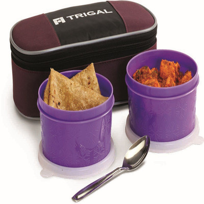 

trigal Mini Meal Lunch box 2 Containers Lunch Box(700 ml), Black;blue;red;violet