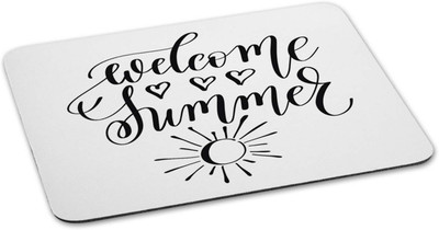 

100yellow Mouse pad | welcome summer Quote Printed Mouse Pad Designer High Quality Anti Skid Mouse Pad For Desktop and Laptop Computer- White Mousepad(Multicolor)