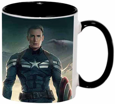 

Ashvah Captain America Civil War 1634 Ceramic Mug(350 ml), Black