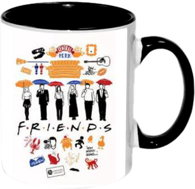 

Ashvah Friends 1392 Ceramic Mug(350 ml), Black