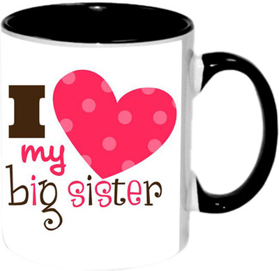 

Ashvah Love My Big Sister Ceramic Mug(350 ml), Black
