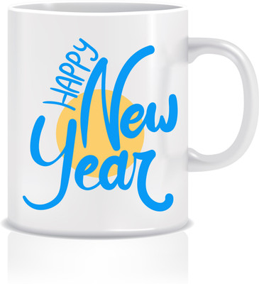 

Everyday Desire Happy New Year Greetings Printed Ceramic Coffee ED296 Ceramic Mug(300 ml), Multicolor