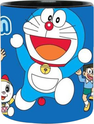 

Ashvah Doraemon Cartoon Ceramic Mug(350 ml), Black