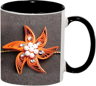 

Ashvah Raksha Bandhan Ceramic Mug(350 ml), Black