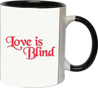 

Ashvah Love is Blind Ceramic Mug(350 ml), Black