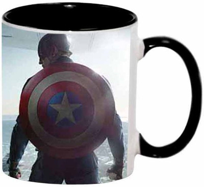 

Ashvah Captain America 1624 Ceramic Mug(350 ml), Black