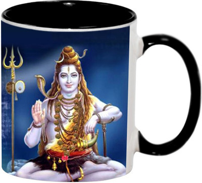 

Ashvah MahaDev 1594 Ceramic Mug(350 ml), Black
