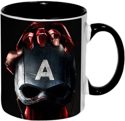 

Ashvah Captain America Ceramic Mug(350 ml), Black