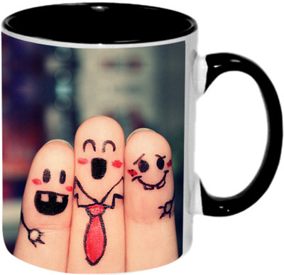 

Ashvah Friends Forever Ceramic Mug(350 ml), Black