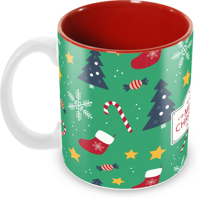 

Tuelip Printed Best Wishes Gifts for Merry Christmas and New Year Tea and Coffee 350 ml Ceramic Mug(350 ml), Multicolor