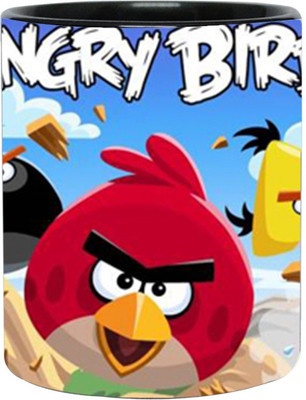

Ashvah Angry Birds 1590 Ceramic Mug(350 ml), Black