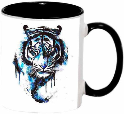 

Ashvah Tiger Ceramic Mug(350 ml), Black