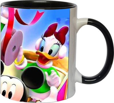 

Ashvah Mickey Mouse Santa Claus Ceramic Mug(350 ml), Black