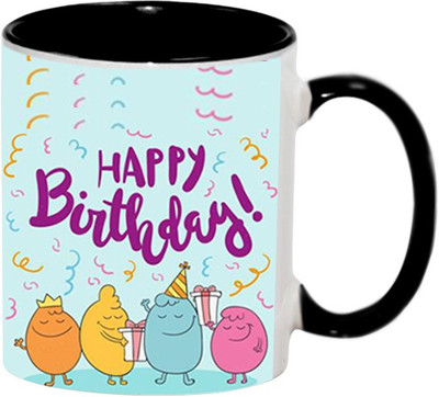 

Ashvah Happy Birthday 1572 Ceramic Mug(350 ml), Black