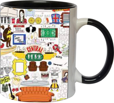 

Ashvah Central Perk Ceramic Mug(350 ml), Black