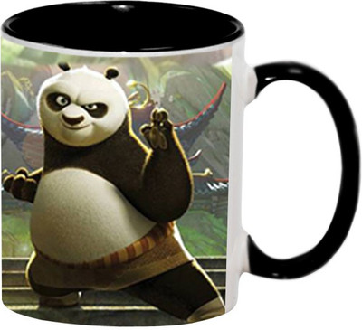 

Ashvah Kung Fu Panda Ceramic Mug(350 ml), Black