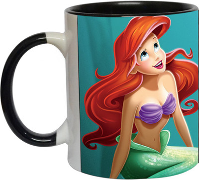 

Ashvah The Little Mermaid Ceramic Mug(350 ml), Black
