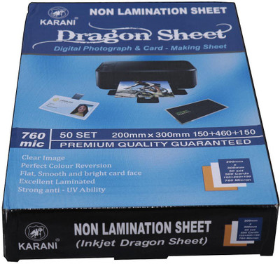 

S-tech PVC Dragon Sheet Set Of 50 Core And 100 Overlay Inkjet Printable For PVC Card A4 Size Sheet A4 Inkjet Paper(Set of 150, White)