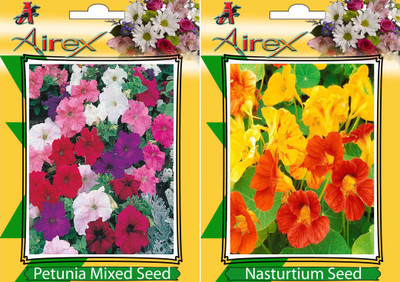 Airex Petunia Mixed, Nasturtium Seed(25 per packet)
