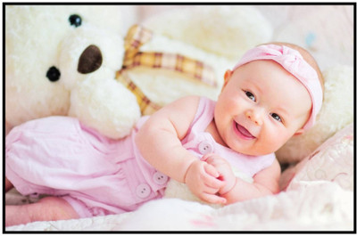 

Aabhaas Wall Poster For Room Cute Adorable Baby Child's Love New Born Infant Kids Toddlers Smiling Paper Print(12 inch X 18 inch, Rolled)