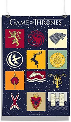 

Redwolf Official "Game Of Thrones"- All Houses , Wall Decor - Home & Office Poster Print Art [ Frame Not Included ] ,licensed by HBO (Home Of Box Office) , USA Photographic Paper(18 inch X 12 inch)