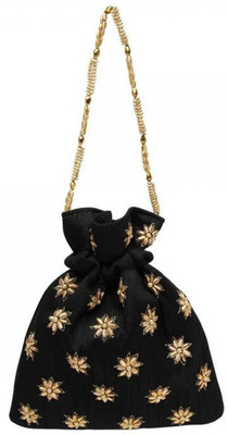 

Vdesi Gold flower potli Potli(Black)