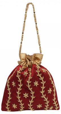 

Vdesi Gold creeper potli Potli(Maroon)