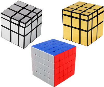 

Emob Magic Rubik Gold & Silver Mirror and 5x5 Stickerless Cube Combo Puzzle Cube Brainstorming Game Toy(2 Pieces)