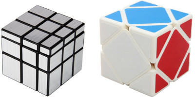 

Emob Magic Rubik Silver Mirror & Skewb Cube Combo Puzzle Cube Brainstorming Game Toy With White Base & Neon Color(2 Pieces)