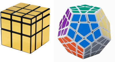

Emob Magic Rubik Silver Mirror & Megaminx Cube Combo Puzzle Cube Brainstorming Game Toy With White Base & Neon Color(2 Pieces)