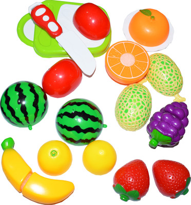 

Flipzon Realistic Sliceable Fruits Cutting Play Toy Set For Kids, Multi Color