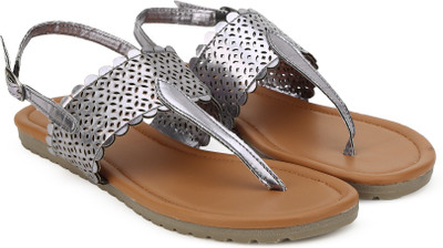 

Bata Women Silver Flats