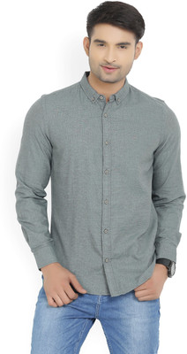 United Colors of Benetton Men Solid Casual Grey Shirt