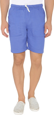 Ashdan Solid Men Blue Basic Shorts Ashdan Solid Men Blue Basic Shorts