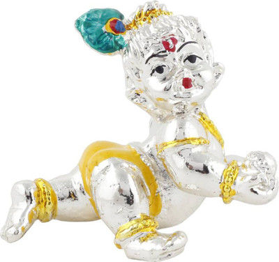 

Smstraders Laddu Krishna 2T Decorative Showpiece - 5 cm(Polyresin, Silver)