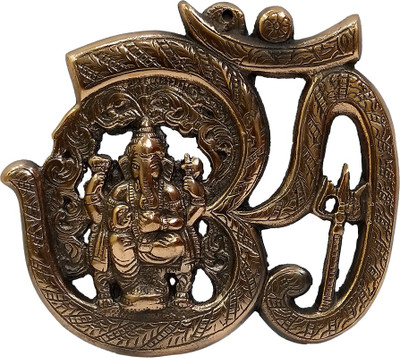 

FABZONE Wall Hanging Antique Lord Ganesha OM Statue Hindu Dev Ganpati and Siddhivinayak God Sculputer Handicraft Idol Diwali Decorative Spiritual Puja Vastu Showpiece Figurine - Religious Pooja Gift Item & Murti for Mandir / Temple / Home / Office Decorat