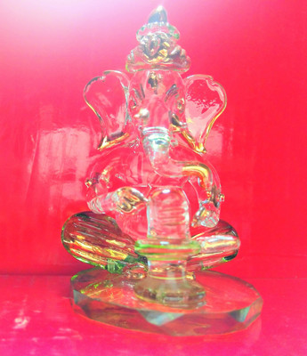 

MYEBIZSTORE SHIVLING WITH GANESH CRYSTAL Decorative Showpiece - 8 cm(Crystal, Clear)