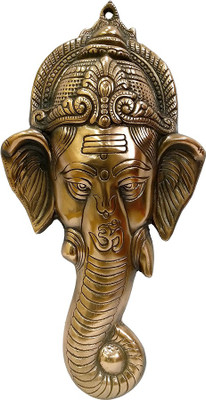 

FABZONE Wall Hanging Antique Lord Ganesha Statue Hindu Dev Ganpati and Siddhivinayak God Sculputer Handicraft Idol Diwali Decorative Spiritual Puja Vastu Showpiece Figurine - Religious Pooja Gift Item & Murti for Mandir / Temple / Home / Office Decorative