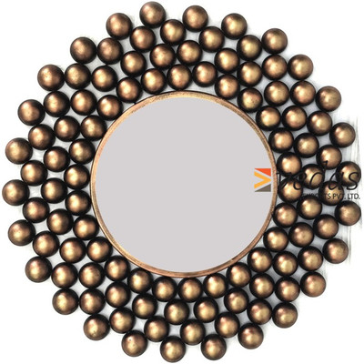 

VedasExports Metal Ball Mirror Decor Decorative Showpiece - 67.5 cm(Iron, Gold)