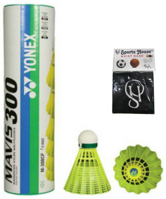 

Yonex Mavis 300 (pack of 6) Nylon Shuttle - Yellow(Medium, 77, Pack of 6)