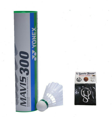 

Yonex Mavis 300 (pack of 6) Nylon Shuttle - White(Medium, 77, Pack of 6)
